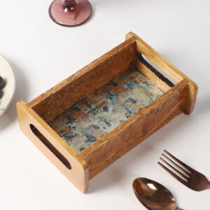 Decorative Tray | Tray For Gifting | Traditional Design | Rectangle Tray | Pine Wood Tray | Tray For Kitchen Organizer (1 Piece)
