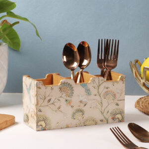 Blossom Aviary Wooden Cutlery Holder (1 Piece)