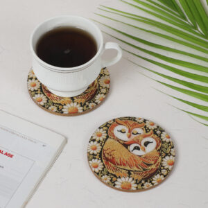 Owl Print Night Bloom Coaster (Set of 2)
