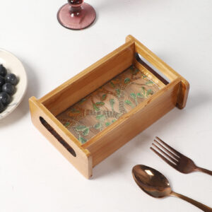 Decorative Tray | Tray For Gifting | Tree Design | Rectangle Tray | Pine Wood Tray | Tray For Kitchen Organizer (1 Piece)