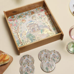 Royal Heritage Wooden Tray & Coaster Set